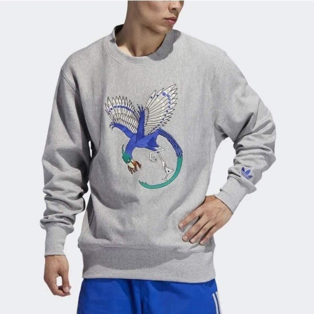 Adidas Alltimers Top Phoenix 90's Men's Large Sweatshirt Sweater Gray EC8683